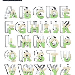 Alphabet Cookie Cutters with Green Accents